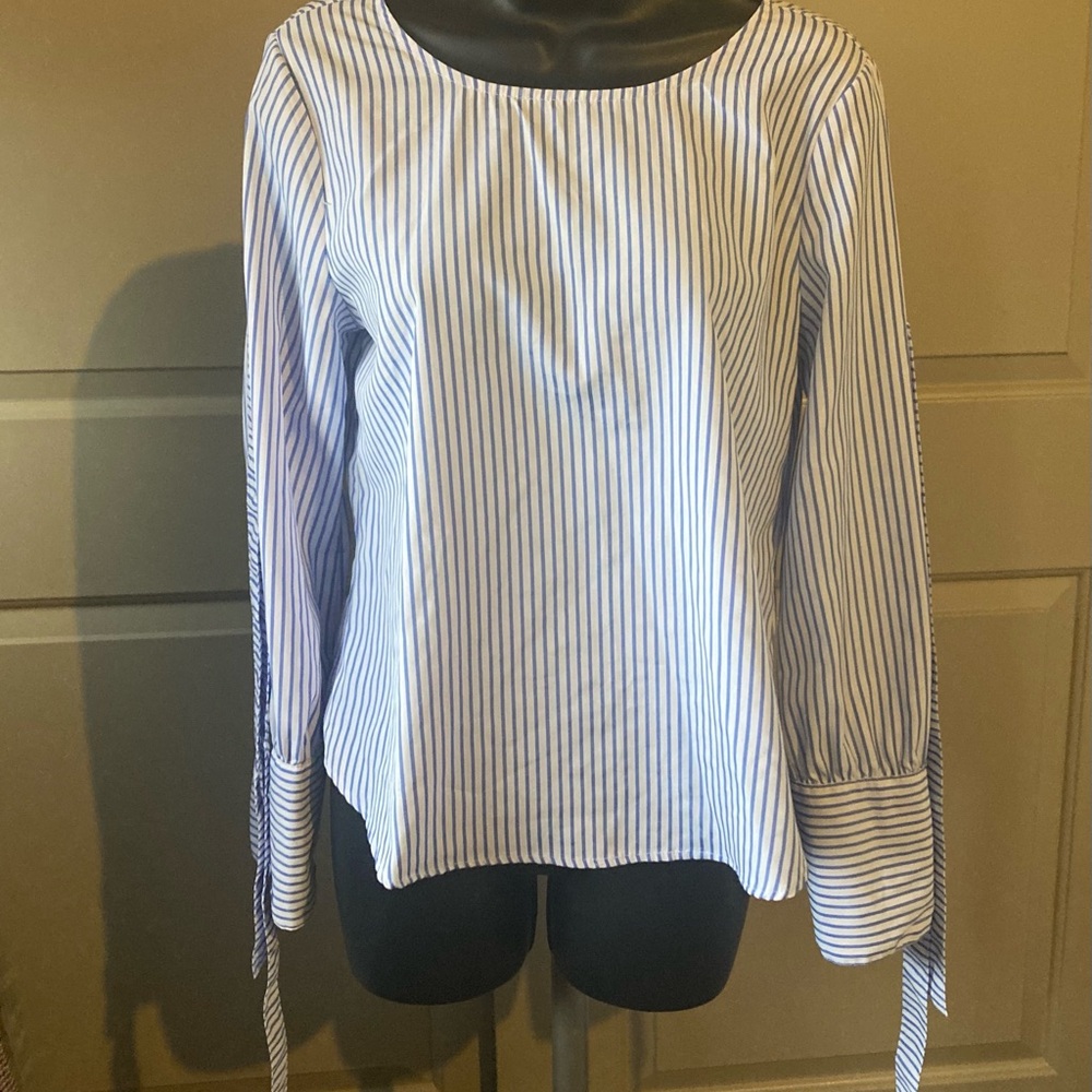 Sweet Wanderer Blue and White Striped Blouse